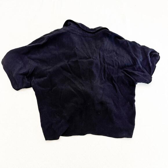 Wilfred Free Tied Front Knot Short Cropped Black Collared Top Size Small NWOT - Picture 4 of 4